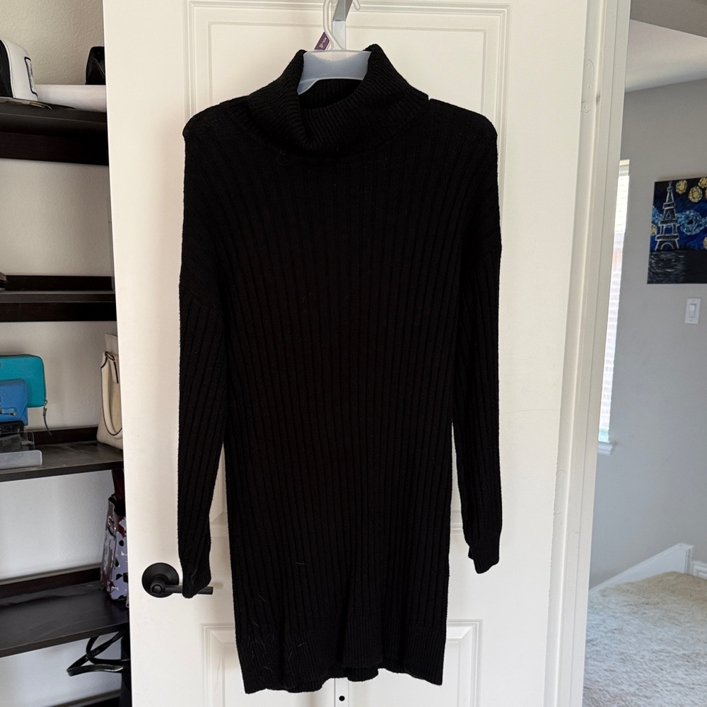 Sanctuary Black Turtleneck Sweater Dress